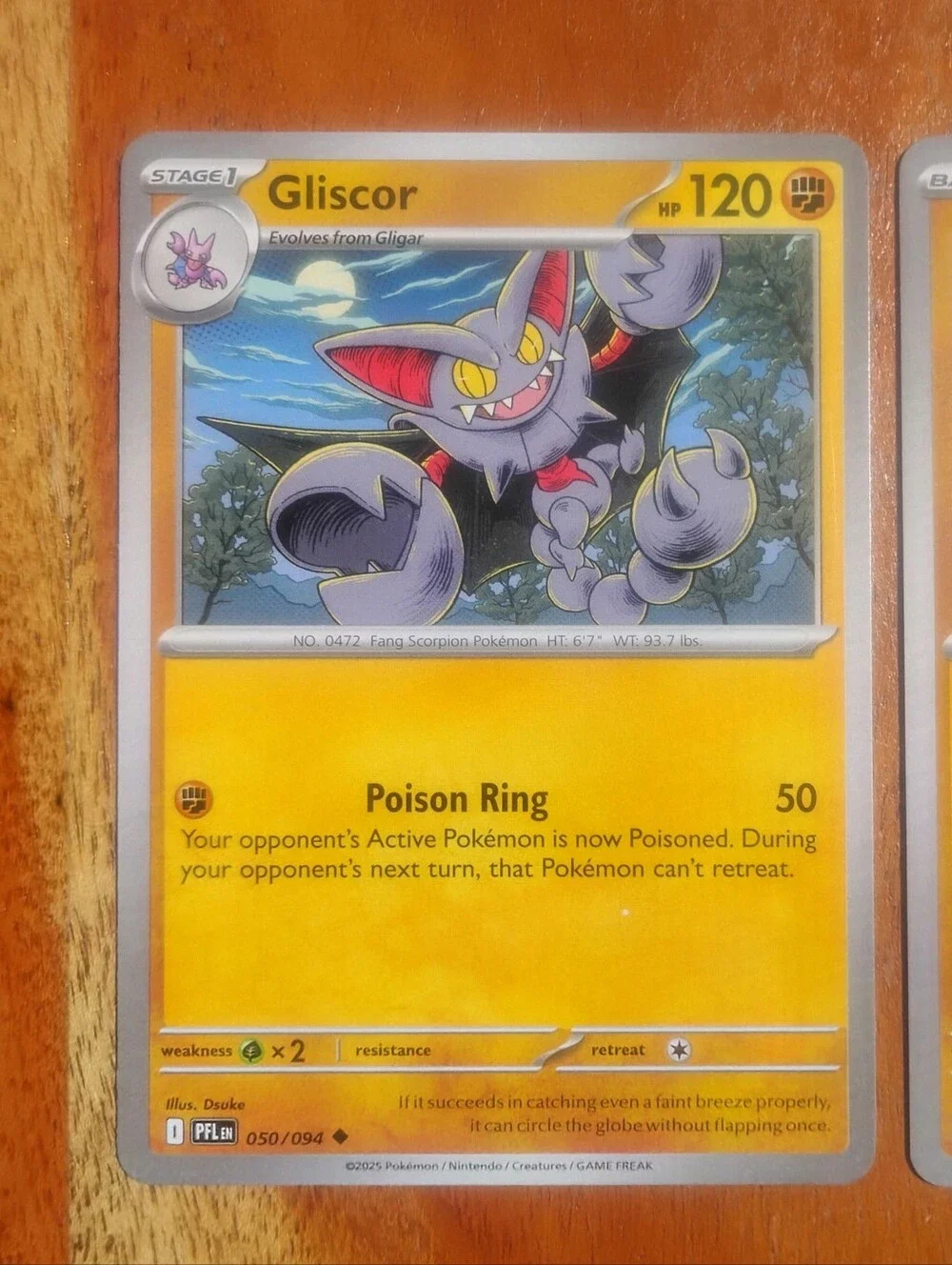 Mint 2025 Gliscor & Gligar Mega Evolutions Phantasmal Flames Pokemon Cards